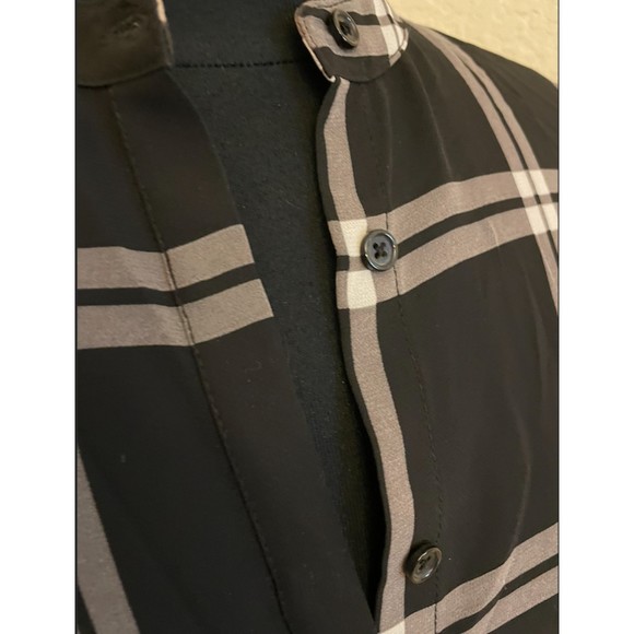 a.n.a Sheer Plaid Hi-Lo Top Oversized - Sz S - Picture 5 of 11